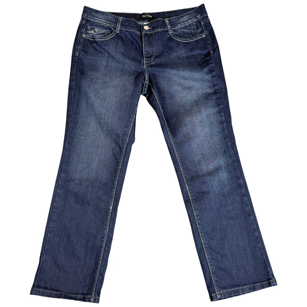 White House Black Market 32x28 Boot Leg Dark Wash Blue Denim Jeans Women Size 10